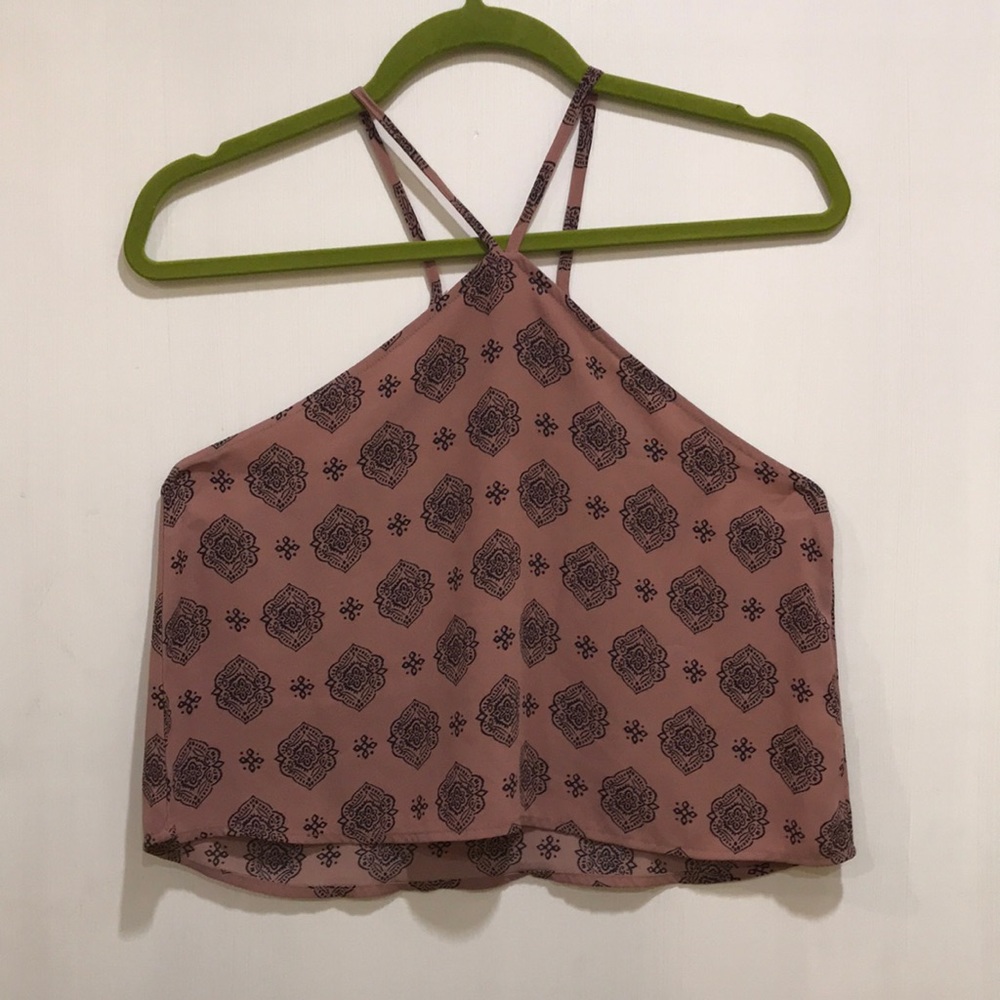 ❌SOLD❌Forever 21 pale pink flowy crop top